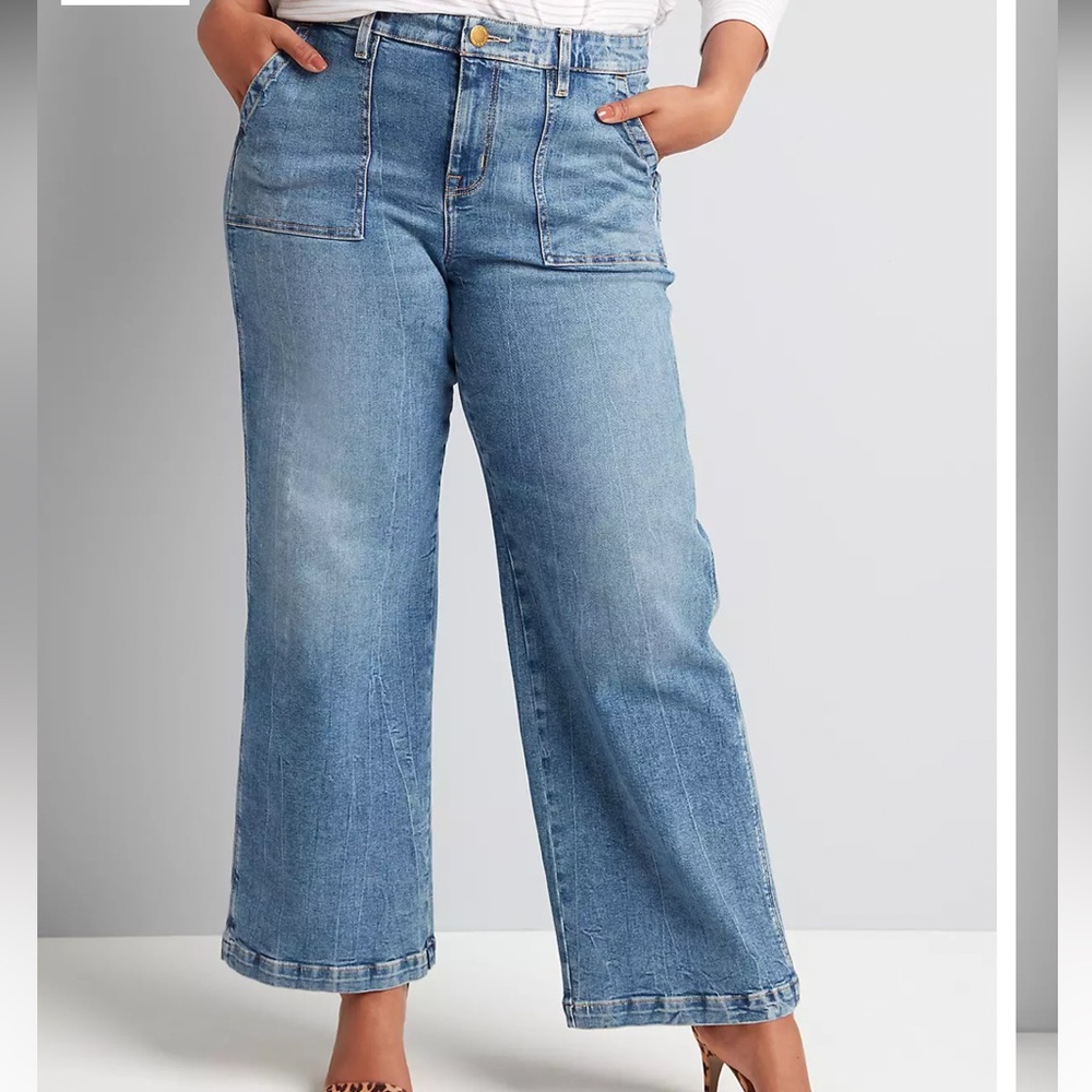 Lane Bryant Signature Fit Wide Leg Jeans Size 22